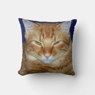 Crabby Cat - Orange Maine Coon Throw Kissen