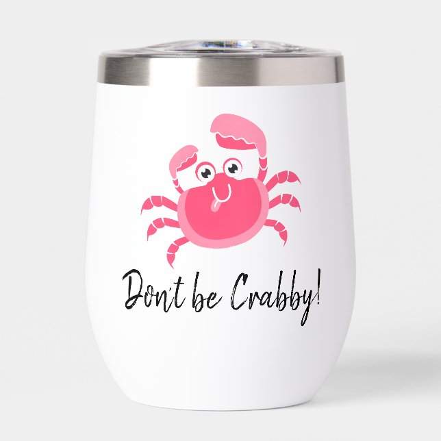 Crabby Crab Design Thermal Wine Tumbler (Vorderseite)