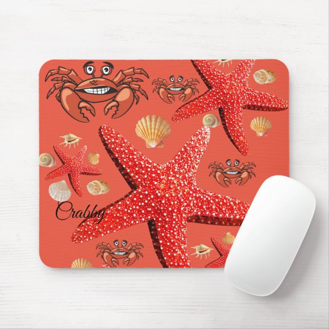 Crabby Crab Starfish Maus Pad! Mousepad (Mit Mouse)