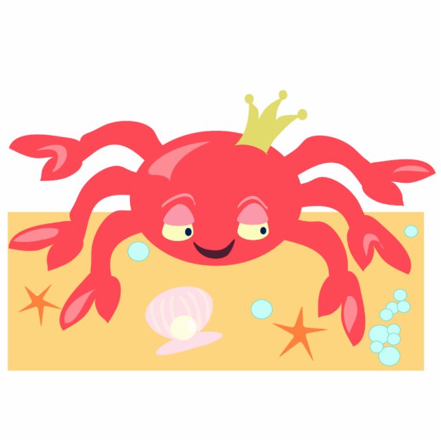Crabby Cutout Fun Cartoon Crab Art Design Freistehende Fotoskulptur (Vorne)
