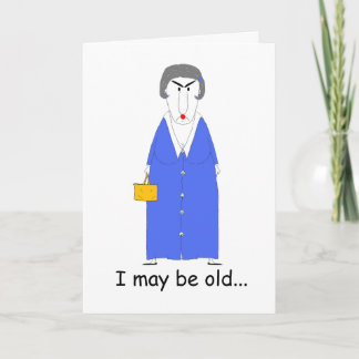Crabby Funny Old Woman Birthday Greetings Karte