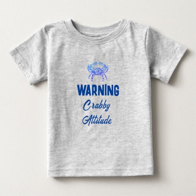 Crabby Haltung - lustiger Baby-T - Shirt (Vorderseite)
