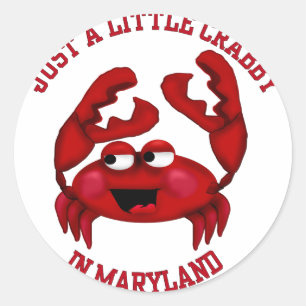 Crabby in Maryland Runder Aufkleber