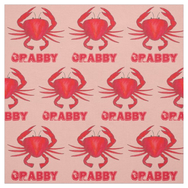 Crabby Red Pink Maryland Baltimore Crab Beach MD Stoff (Muster)