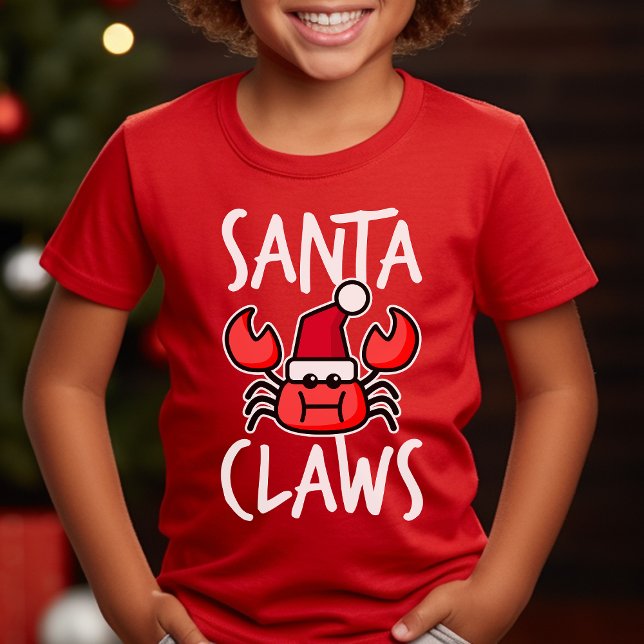 Crabby Santa Claws Weihnachtskids T-Shirt (Von Creator hochgeladen)