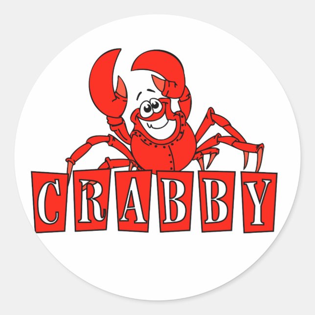 Crabby Tshirts und Geschenke Runder Aufkleber (Vorderseite)