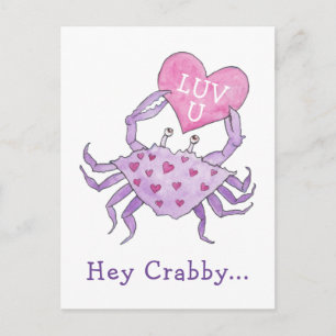 Crabby Valentine Postkarte