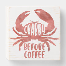 Crabby vor Coffee Red Watercolor Crab