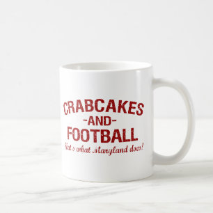 Crabcakes und Fußball Kaffeetasse