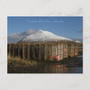 Crabpot Yard im niederländischen Hafen, Alaska Postkarte