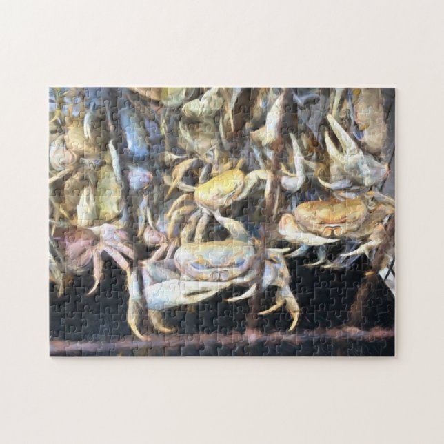 Crabs Crawling Pastel Watercolor Puzzle (Horizontal)