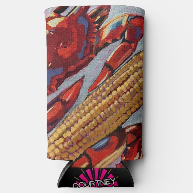 Crabs 'n Corn Coozie Selters Dosenkühler (Vorderseite)
