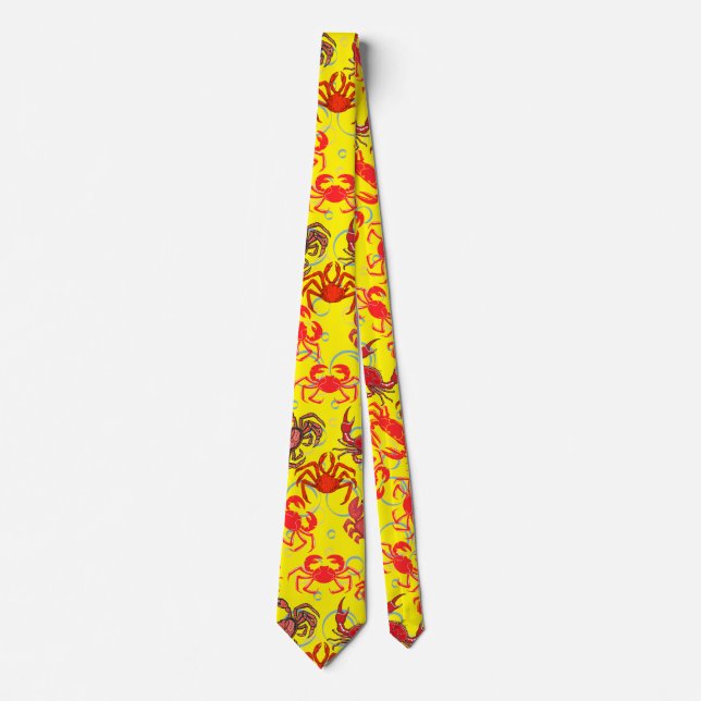 Crabs Patternx4 B Yellow BG Krawatte (Vorderseite)