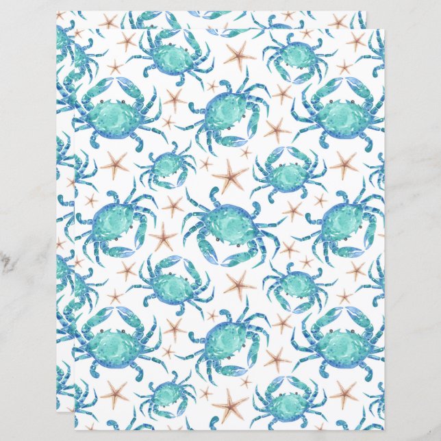 Crabs Scrapbook Paper (Vorne/Hinten)