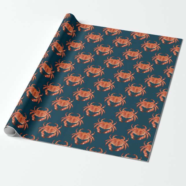 Crabs Seaside Pattern Geschenkpapier (Ungerollt)