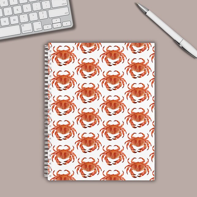 Crabs Seaside Pattern Notizbuch (Brown crab coastal crustacean notebook)
