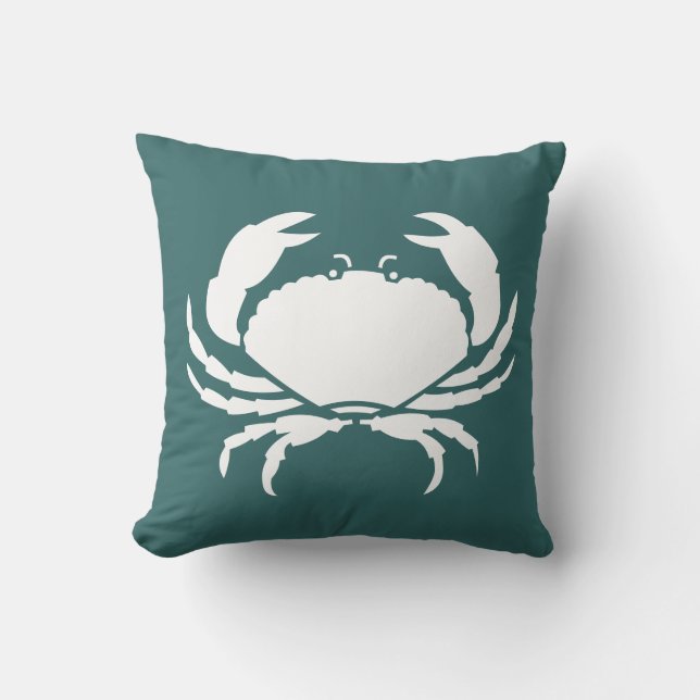 CRABS WHITE auf blauem Kissen (Vorderseite)