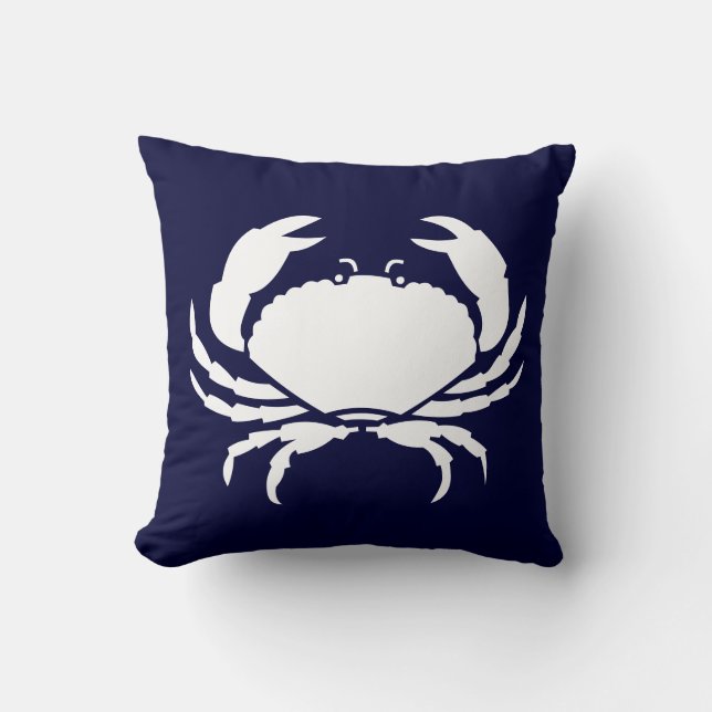CRABS WHITE auf blauem Kissen (Vorderseite)