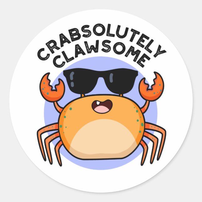 Crabsolut Clawsome Funny Crab Pub Runder Aufkleber (Vorderseite)
