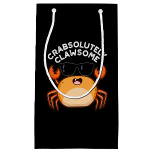 Crabsolut Clawsome Funny Crab Pun Dark BG Kleine Geschenktüte