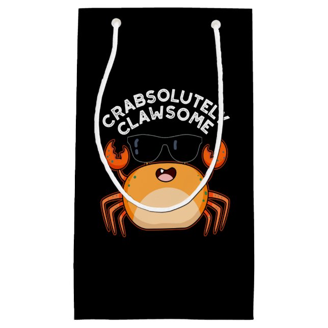 Crabsolut Clawsome Funny Crab Pun Dark BG Kleine Geschenktüte (Vorderseite)
