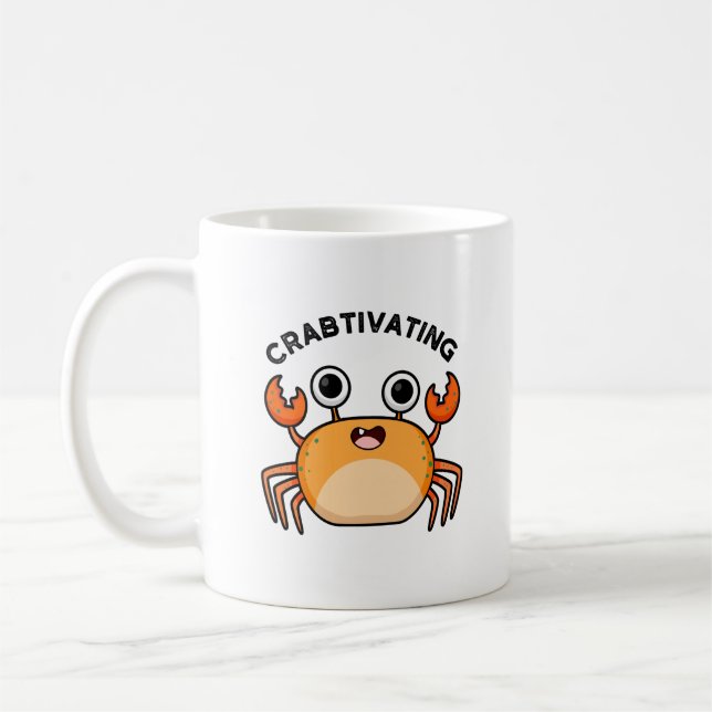 Crabtivating Funny Crab Pun Kaffeetasse (Links)