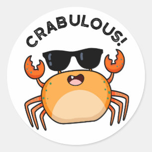 Crabulous Funny Crab Pub Runder Aufkleber