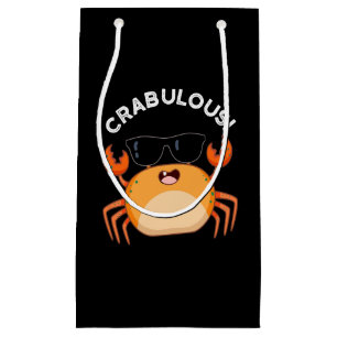 Crabulous Funny Crab Pun Dark BG Kleine Geschenktüte
