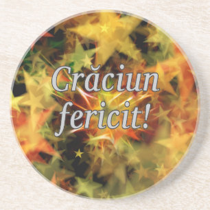 Crăciun fericité! Frohe Weihnachten im rumänischen Getränkeuntersetzer