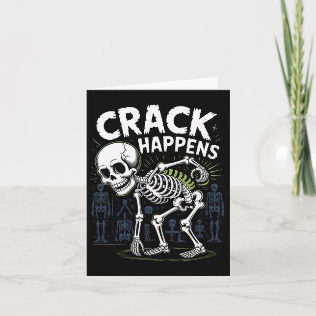 Crack Happens Funny Osteopath Spine Halloween Karte (Vorderseite)
