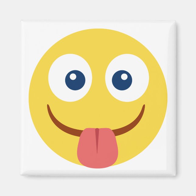 Crack Out Tongue Emoji Magnet (Vorne)