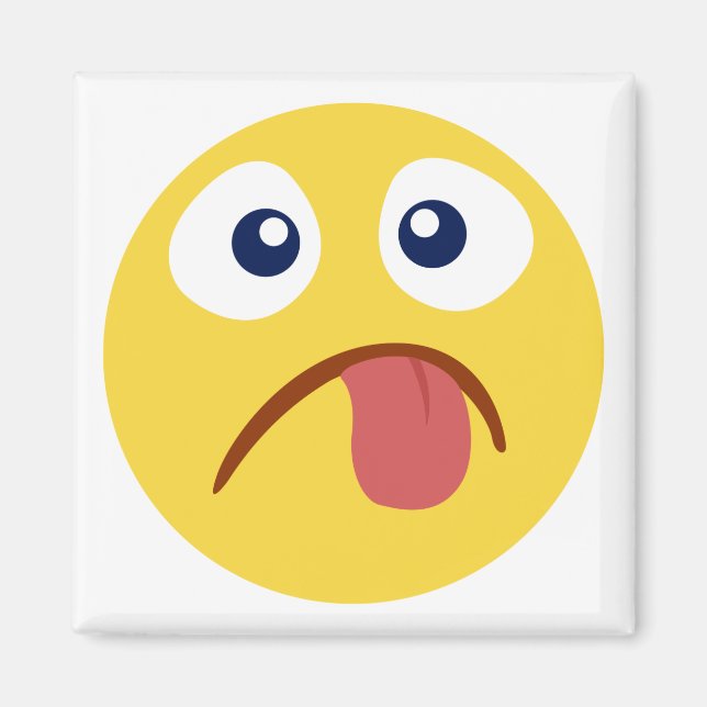 Crack Out Tongue Emoji Magnet (Vorne)