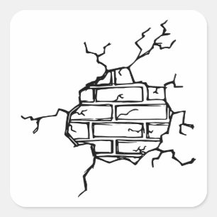 Crackarbeit Quadratischer Aufkleber