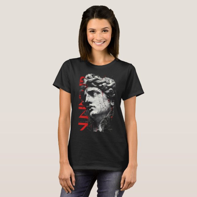 Cracked Classical Bust Trash Polka Damen T-Shirt (Vorne ganz)