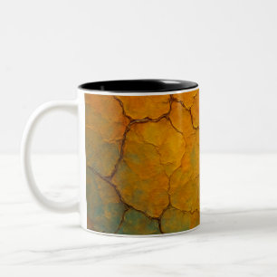 Cracked Earth Abstrakt Textur Zweifarbige Tasse