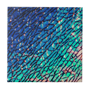 Cracked Metallic Mirror Blue und Green Fliese