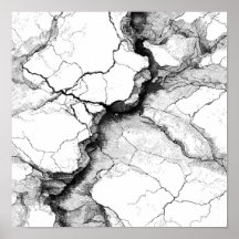 Cracked Mineral Vein Decoupage Template Line Art