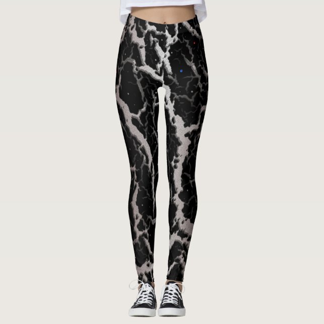 Cracked Space Lava - White/Brown Leggings (Vorderseite)