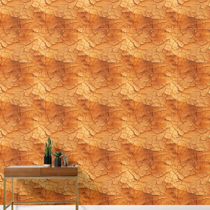 Cracked Terracotta Geometric Pattern Tapete