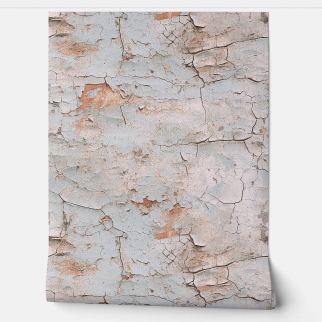 Cracked Textured Painted Stucco Wall Tapete (Abrollen)