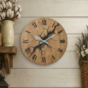Cracked Wood Effect Wanduhr Vintage-Dekor