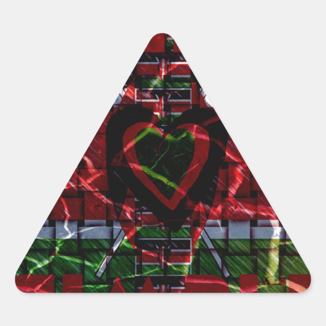 Crackfahne: Einfach Behalten - kenianische Widerst Dreieckiger Aufkleber (Vorderseite)