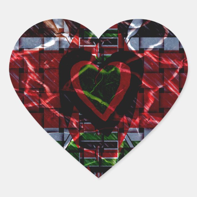 Crackfahne: Einfach Behalten - kenianische Widerst Herz-Aufkleber (Vorderseite)