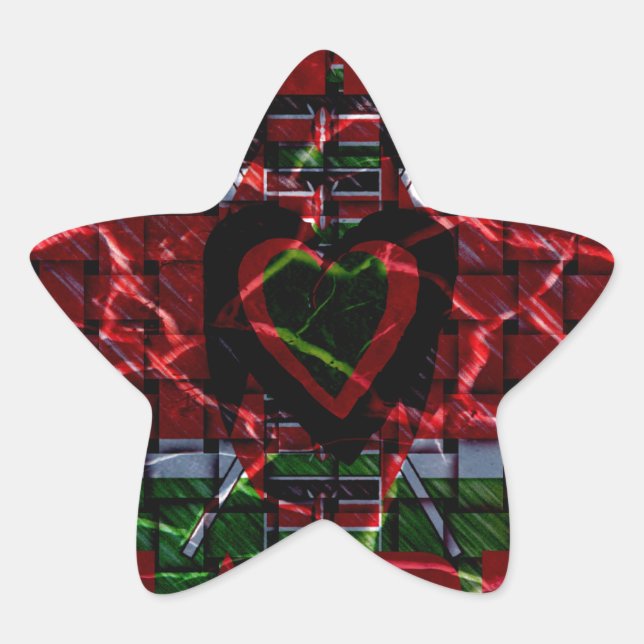 Crackfahne: Einfach Behalten - kenianische Widerst Stern-Aufkleber (Vorderseite)