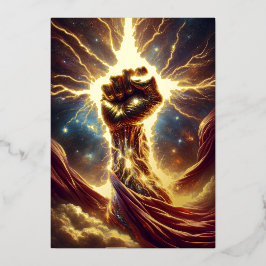 Crackle Fist - Isaiah 41:10 KJV Foil Greeting Card Folieneinladung