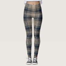 Crackle Kariert Beige und braune Leggings