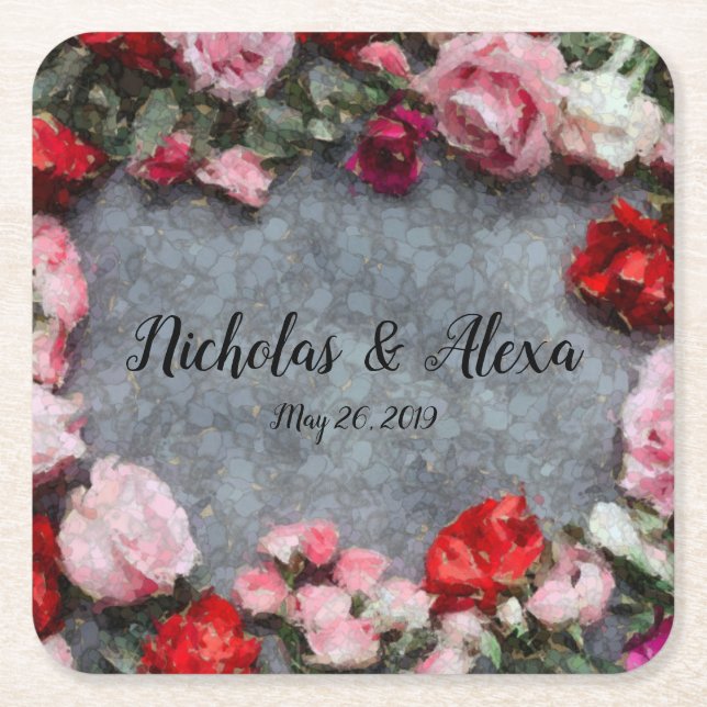 Cracklin-Rose Rechteckiger Pappuntersetzer (Vorderseite)