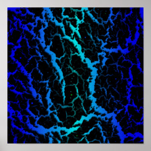 Crackraum Lava - Blau/Cyan Poster
