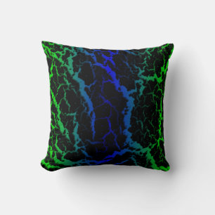 Crackraum Lava - grün/blau Kissen