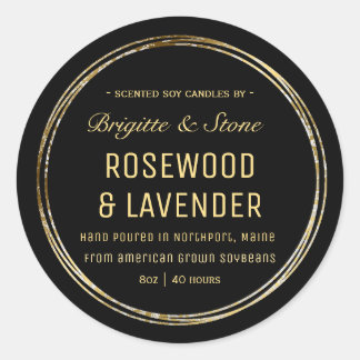 Cracks Gold Ausgereiht Farmhouse Candle Label Runder Aufkleber